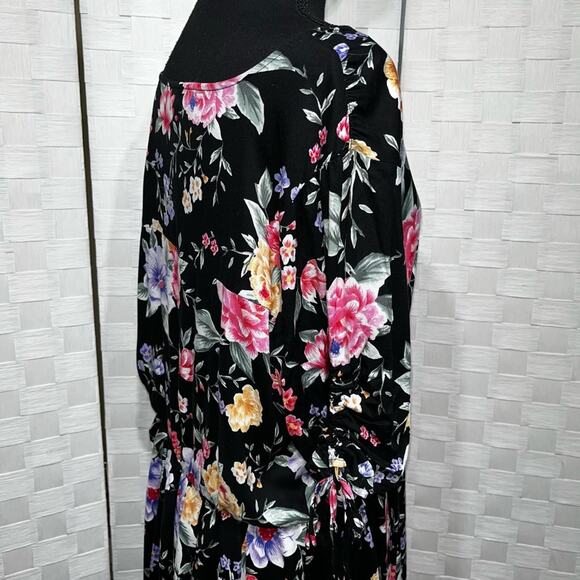 Torrid Women’s Floral Print Challis Short Sleeve Midi Dress Women’s Plus Size 1X - Picture 3 of 14